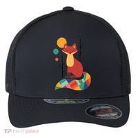Abstract Fox Illustration Pattern Flexfit Unipanel Trucker Cap thumb 0