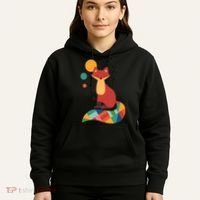 Abstract Fox Illustration Pattern Hoodie thumb 5