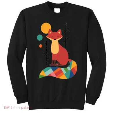 Abstract Fox Illustration Pattern Sweatshirt