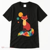 Abstract Fox Illustration Pattern Tall T-Shirt thumb 0