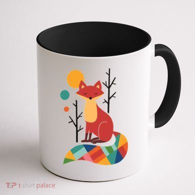 Abstract Fox Illustration Pattern Coffee Mug back