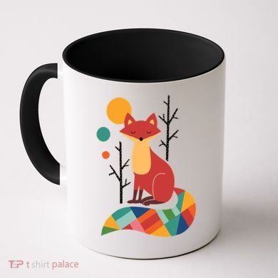 Abstract Fox Illustration Pattern Coffee Mug