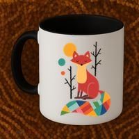 Abstract Fox Illustration Pattern Coffee Mug thumb 2