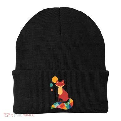 Abstract Fox Illustration Pattern Beanie