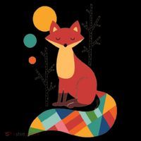 Abstract Fox Illustration Pattern Women's Hoodie thumb 2