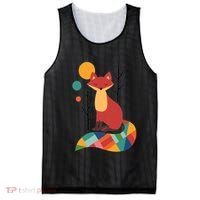 Abstract Fox Illustration Pattern Mesh Reversible Basketball Jersey Tank thumb 0