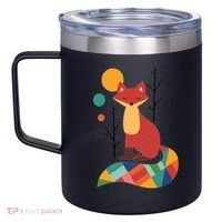 Abstract Fox Illustration Pattern 12oz Stainless Steel Coffee Mug thumb 2