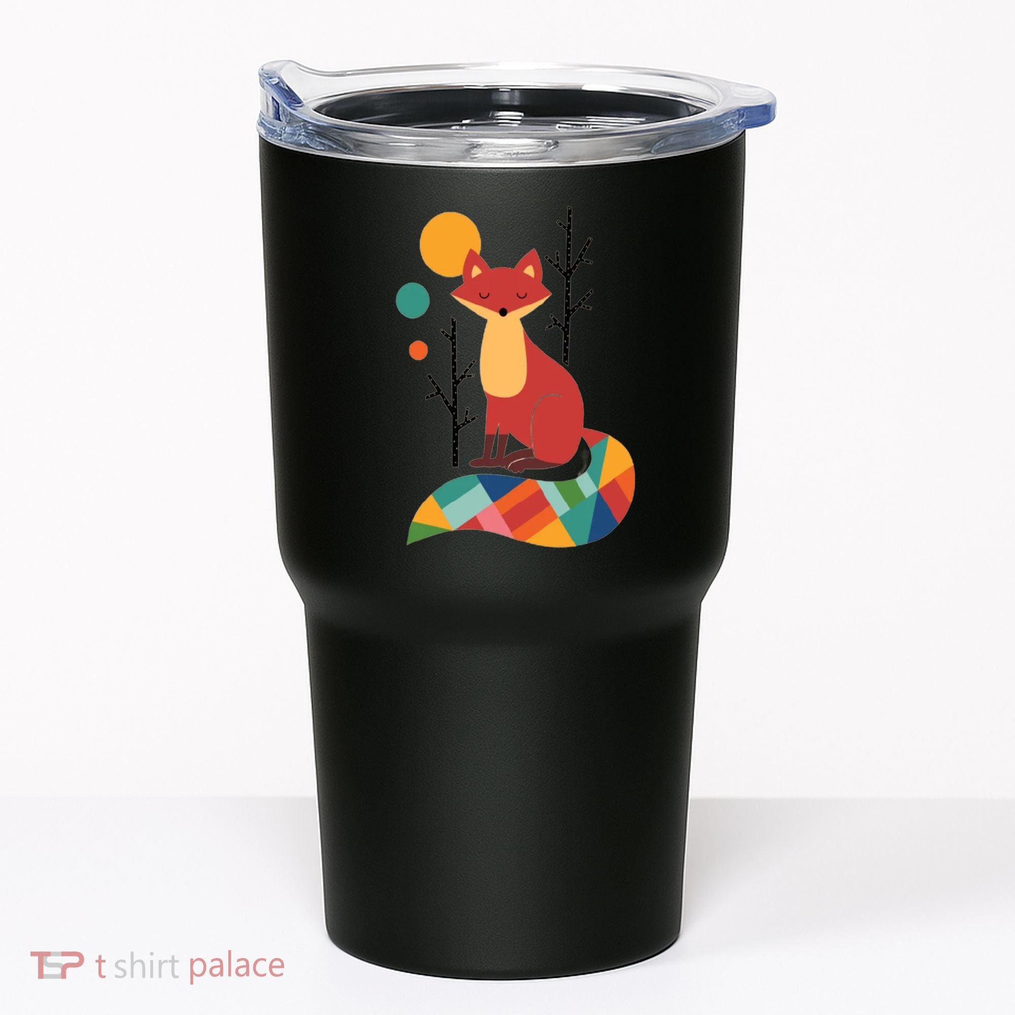 Abstract Fox Illustration Pattern Tumbler
