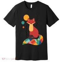 Abstract Fox Illustration Pattern Premium T-Shirt thumb 0