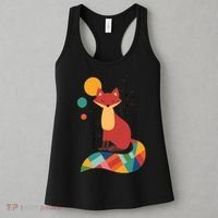 Abstract Fox Illustration Pattern Women's Tank Top thumb 3