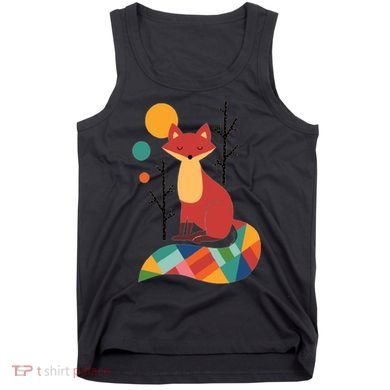 Abstract Fox Illustration Pattern Tank Top