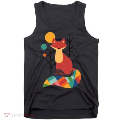 Abstract Fox Illustration Pattern Tank Top