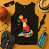 Abstract Fox Illustration Pattern Tank Top thumb 4