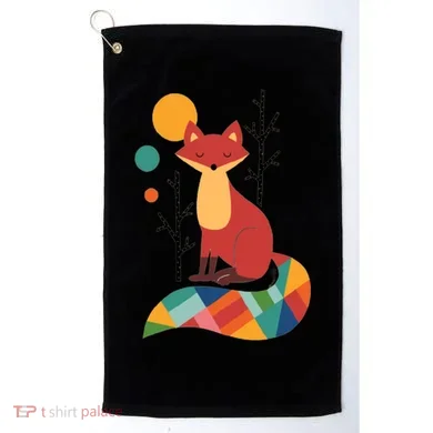 Abstract Fox Illustration Pattern Golf Towel
