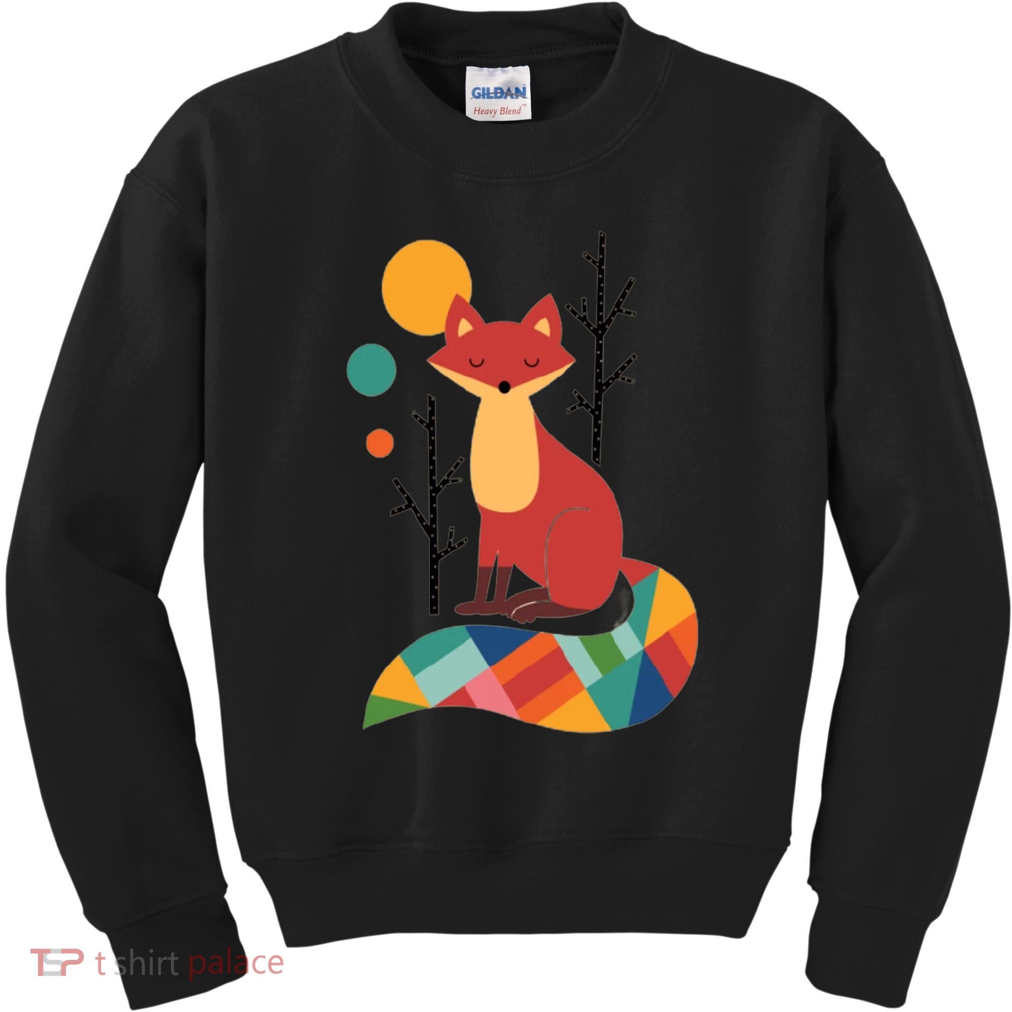 Abstract Fox Illustration Pattern Kids Sweatshirt