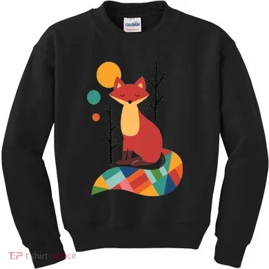 Abstract Fox Illustration Pattern Kids Sweatshirt