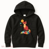 Abstract Fox Illustration Pattern Kids Hoodie thumb 0