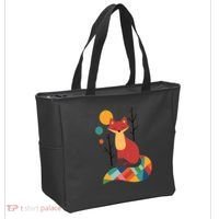 Abstract Fox Illustration Pattern Tote Bag thumb 2