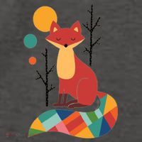 Abstract Fox Illustration Pattern Vector Backpack thumb 2