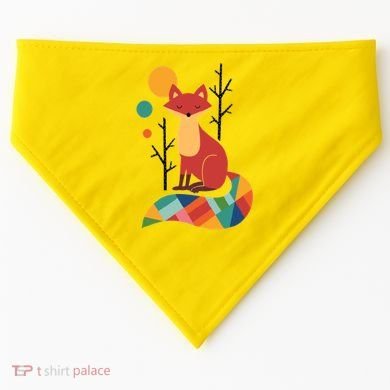 Abstract Fox Illustration Pattern USA-Made Doggie Bandana