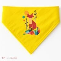 Abstract Fox Illustration Pattern USA-Made Doggie Bandana thumb 0