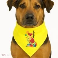 Abstract Fox Illustration Pattern USA-Made Doggie Bandana thumb 1