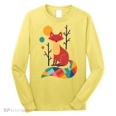 Abstract Fox Illustration Pattern Long Sleeve Shirt