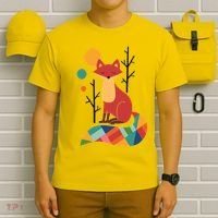 Abstract Fox Illustration Pattern T-Shirt thumb 6