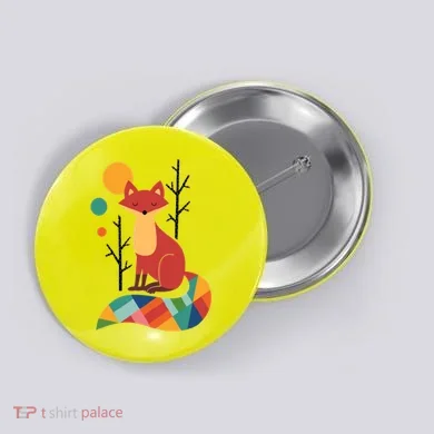 Abstract Fox Illustration Pattern Button