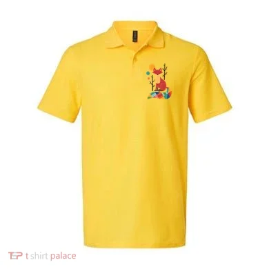 Abstract Fox Illustration Pattern Polo