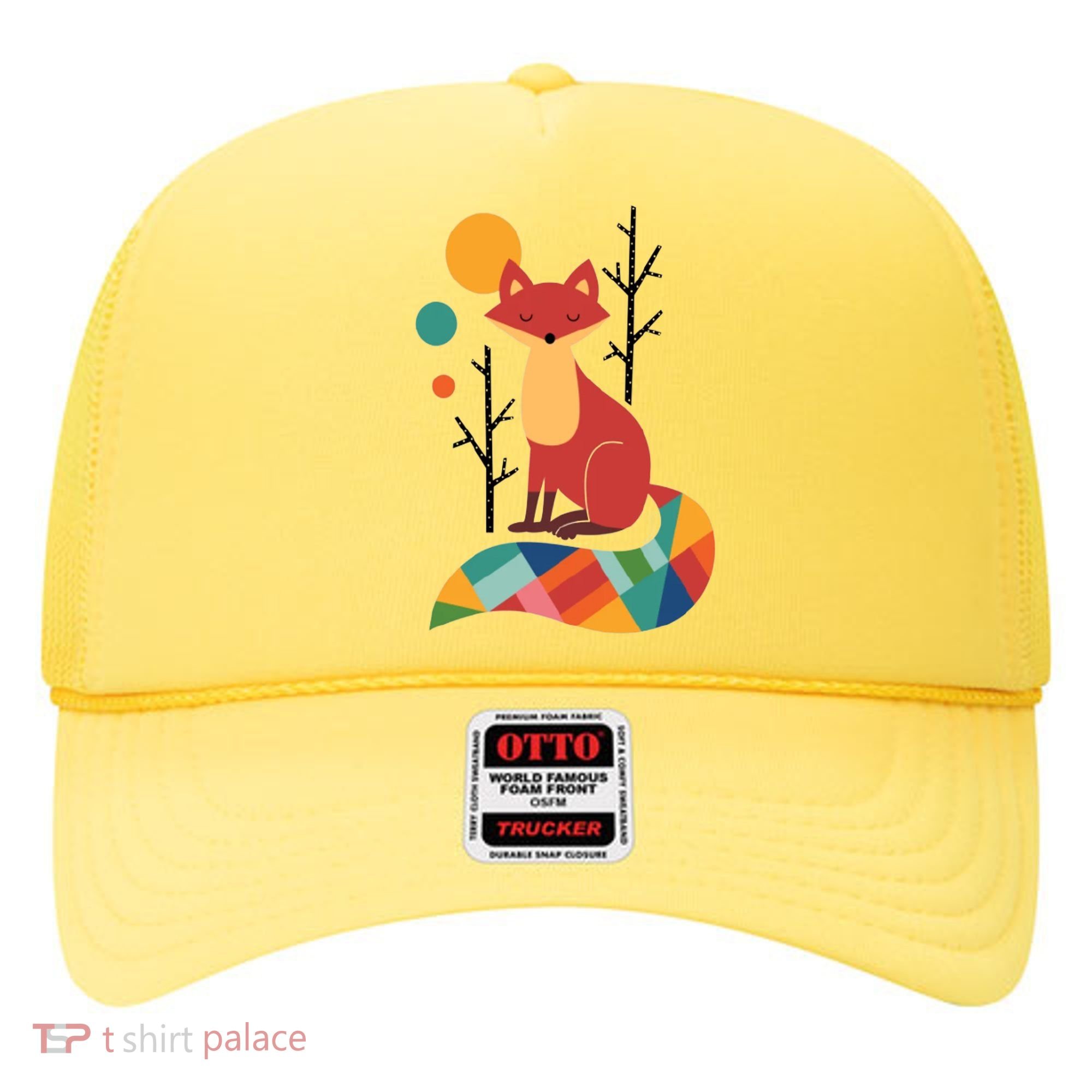 Abstract Fox Illustration Pattern Hat