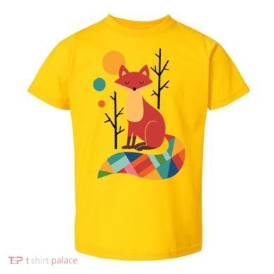 Abstract Fox Illustration Pattern Toddler T-Shirt