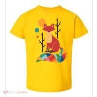 Abstract Fox Illustration Pattern Toddler T-Shirt thumb 0