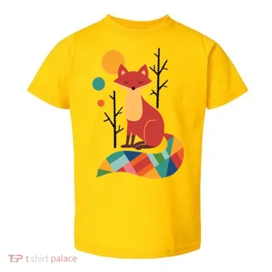 Abstract Fox Illustration Pattern Toddler T-Shirt