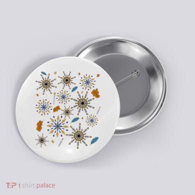Autumn Fall Inspired Design Falling Leaves Nature Bird Button