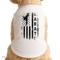 America Flag Japan Martial Arts Ninja Gift Karate Doggie Tank thumb 0