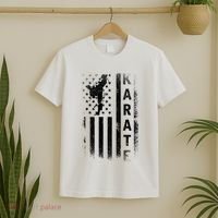 America Flag Japan Martial Arts Ninja Gift Karate T-Shirt thumb 2