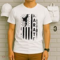America Flag Japan Martial Arts Ninja Gift Karate T-Shirt thumb 6