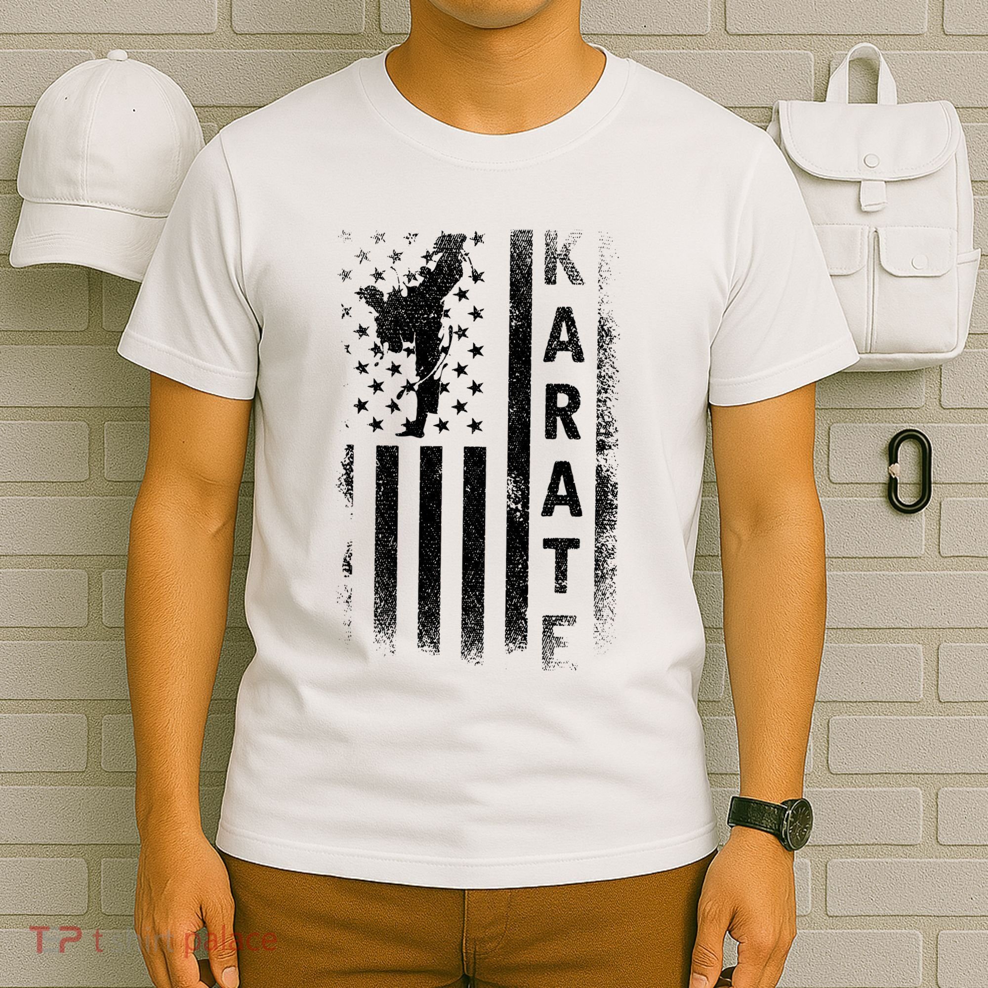 America Flag Japan Martial Arts Ninja Gift Karate T-Shirt