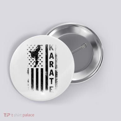 America Flag Japan Martial Arts Ninja Gift Karate Button