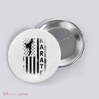 America Flag Japan Martial Arts Ninja Gift Karate Button thumb 0