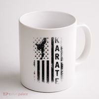 America Flag Japan Martial Arts Ninja Gift Karate Coffee Mug thumb 1