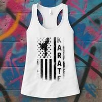 America Flag Japan Martial Arts Ninja Gift Karate Women's Tank Top thumb 3