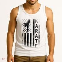America Flag Japan Martial Arts Ninja Gift Karate Tank Top thumb 3