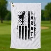 America Flag Japan Martial Arts Ninja Gift Karate Golf Towel thumb 1