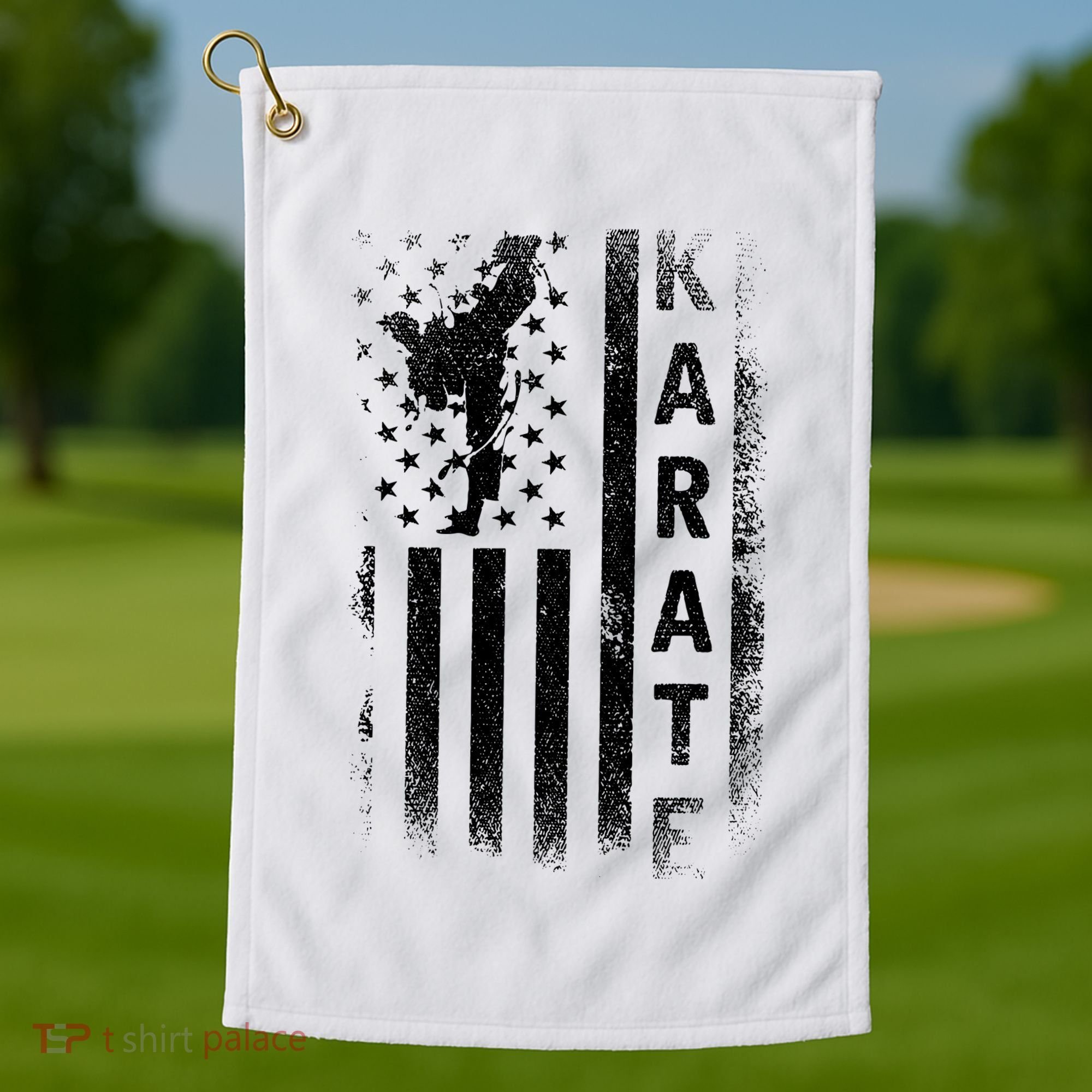 America Flag Japan Martial Arts Ninja Gift Karate Golf Towel