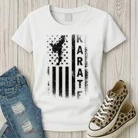 America Flag Japan Martial Arts Ninja Gift Karate Women's T-Shirt thumb 3