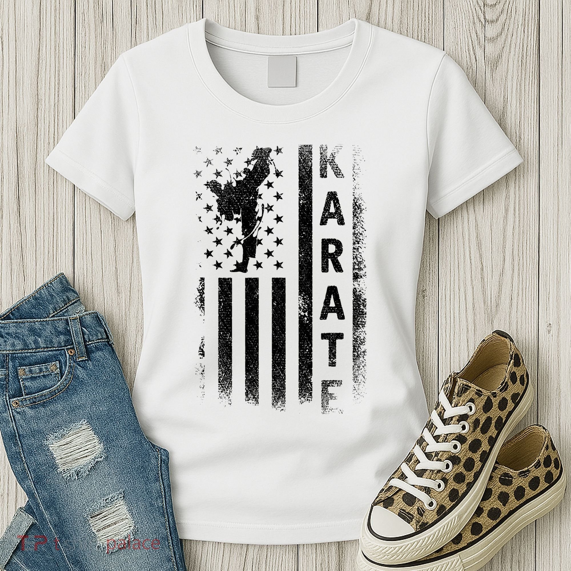 America Flag Japan Martial Arts Ninja Gift Karate Women's T-Shirt
