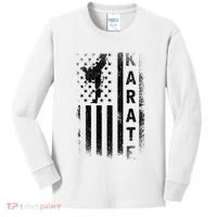 America Flag Japan Martial Arts Ninja Gift Karate Kids Long Sleeve Shirt thumb 0