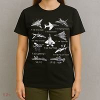 American Fighters Jets F22 Raptor F14 Tomcat Plane Spotting T-Shirt thumb 4